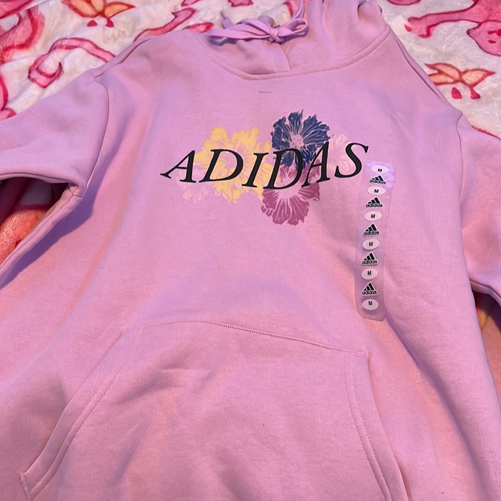 Adidas purple flower hoodie